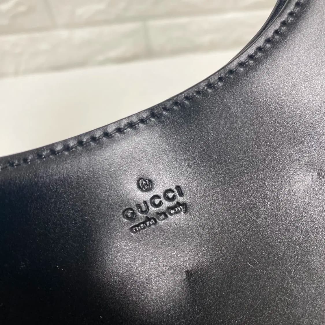 GUCCI / 빈티지 구찌 블랙 페이던트 뱀부 하프문 스몰 탑 핸들백 상품이미지10