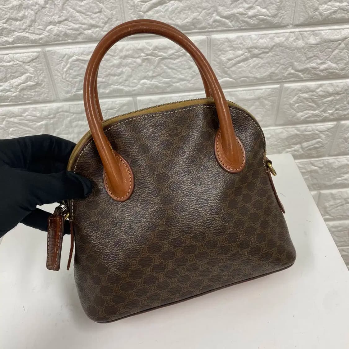 CELINE / 빈티지 셀린느 브라운 마카담 스몰 토트백 / 숄더백 상품이미지5