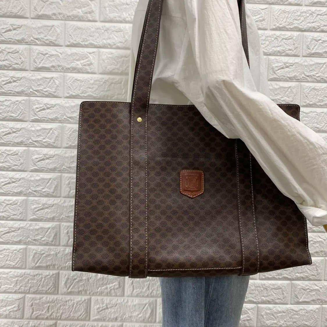 CELINE / 빈티지 셀린느 브라운 마카담 토트백 / 숄더백 상품이미지3