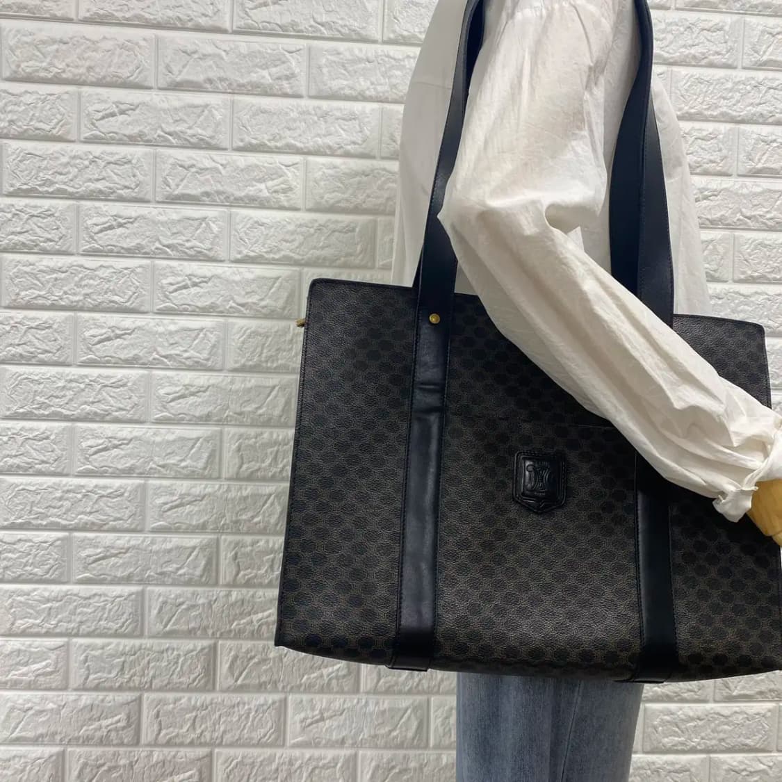 CELINE / 빈티지 셀린느 블랙 마카담 토트백 / 숄더백 상품이미지2