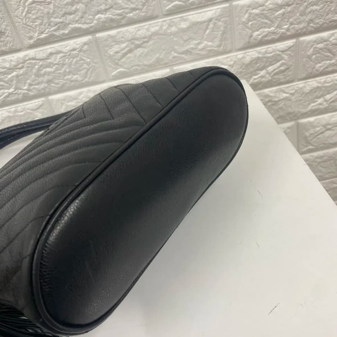 CHANEL / 빈티지 샤넬 3번대 블랙 캐비어V-스티치 쉐브론 탑핸들백 상품이미지9