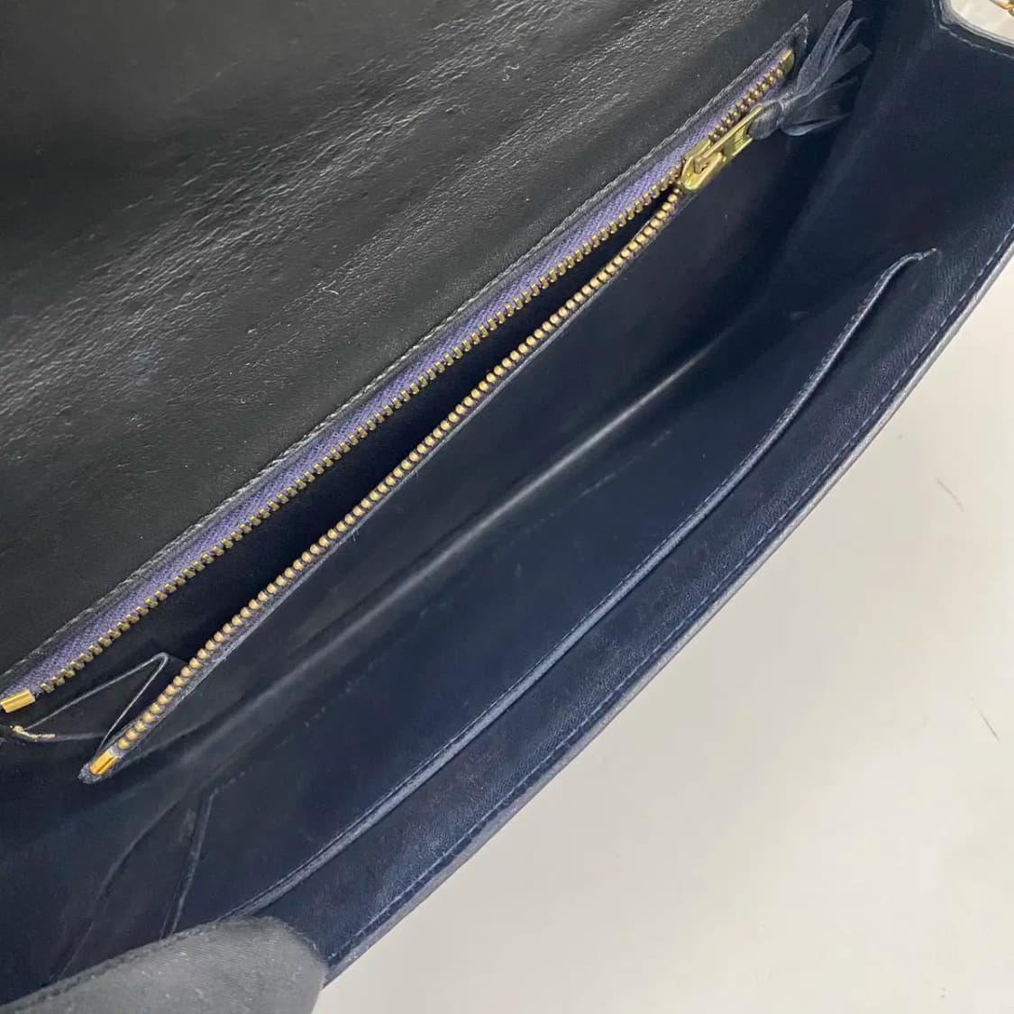 HERMES/빈티지 에르메스 리디아 다크네이비 카프스킨 플랩 레더 숄더백 상품이미지10