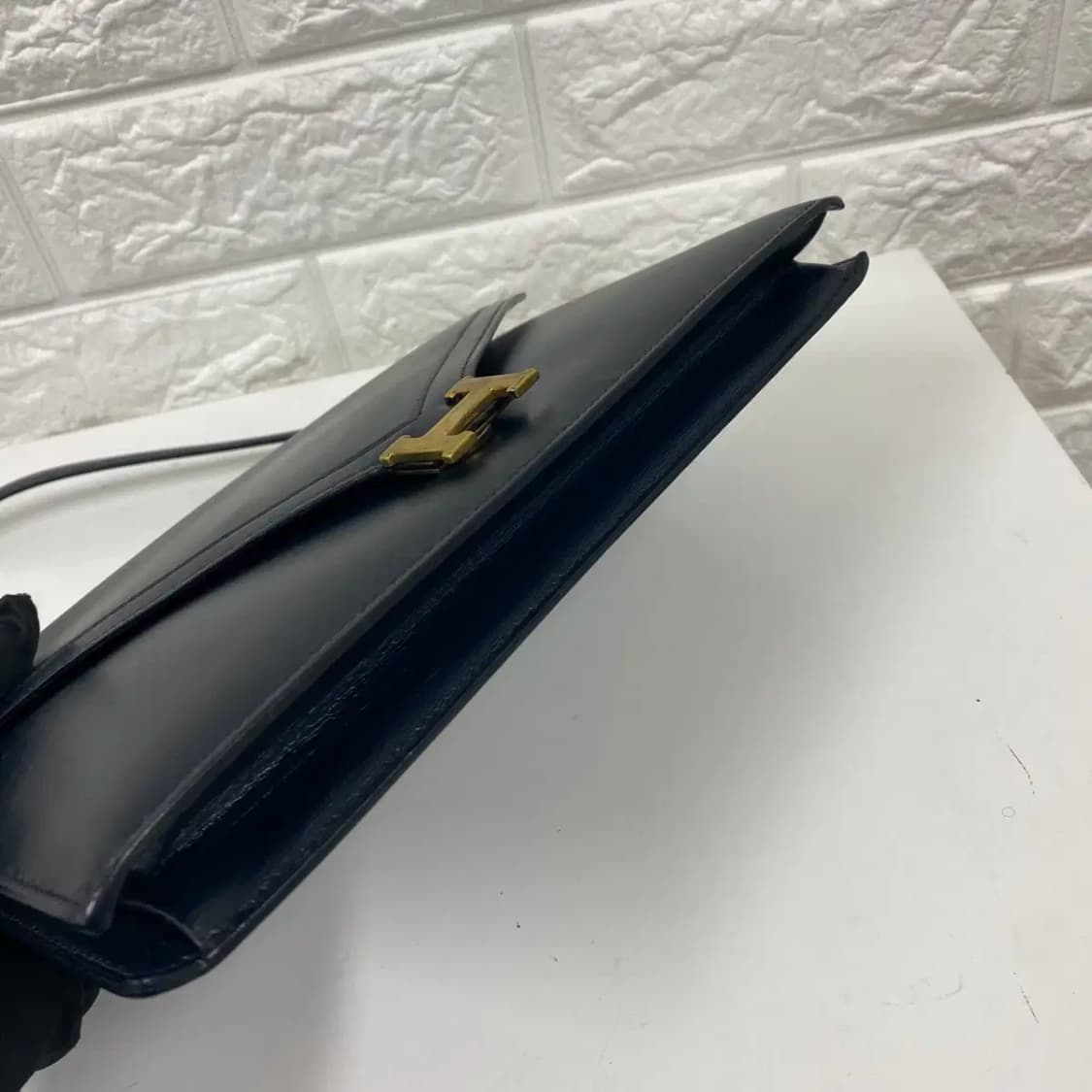 HERMES/빈티지 에르메스 리디아 다크네이비 카프스킨 플랩 레더 숄더백 상품이미지7