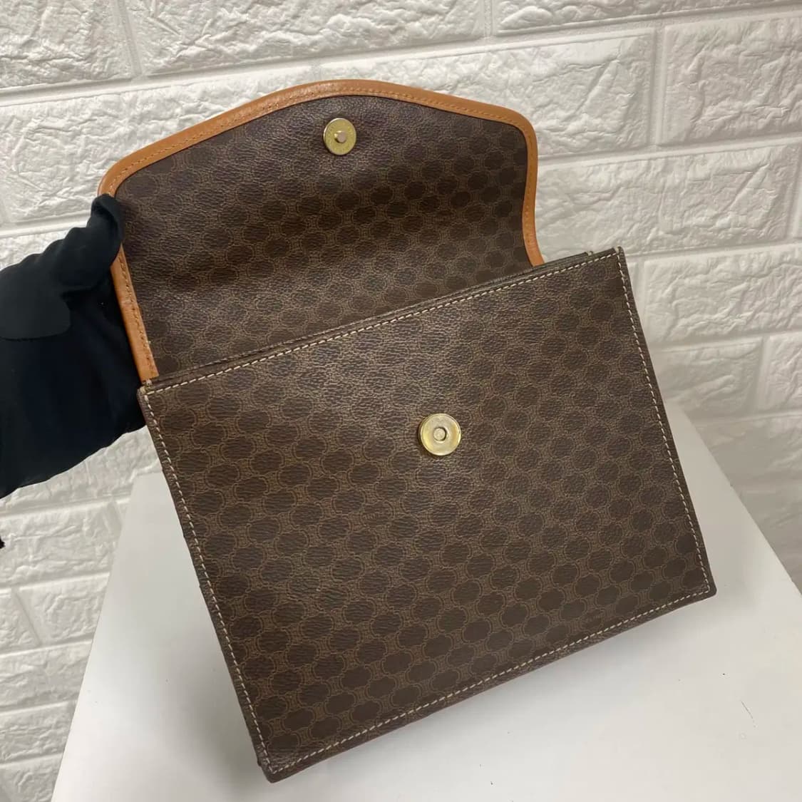 CELINE / 빈티지 셀린느 브라운 마카담 스몰 브리프케이스 /투웨이백 상품이미지10