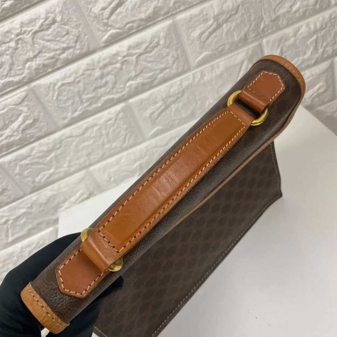 CELINE / 빈티지 셀린느 브라운 마카담 스몰 브리프케이스 /투웨이백 상품이미지8