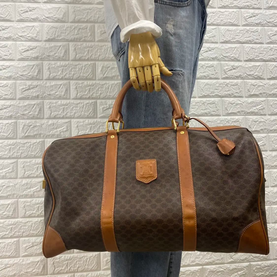 CELINE / 빈티지 셀린느 브라운 마카담 빅 보스턴백 / 트레블백 상품이미지2