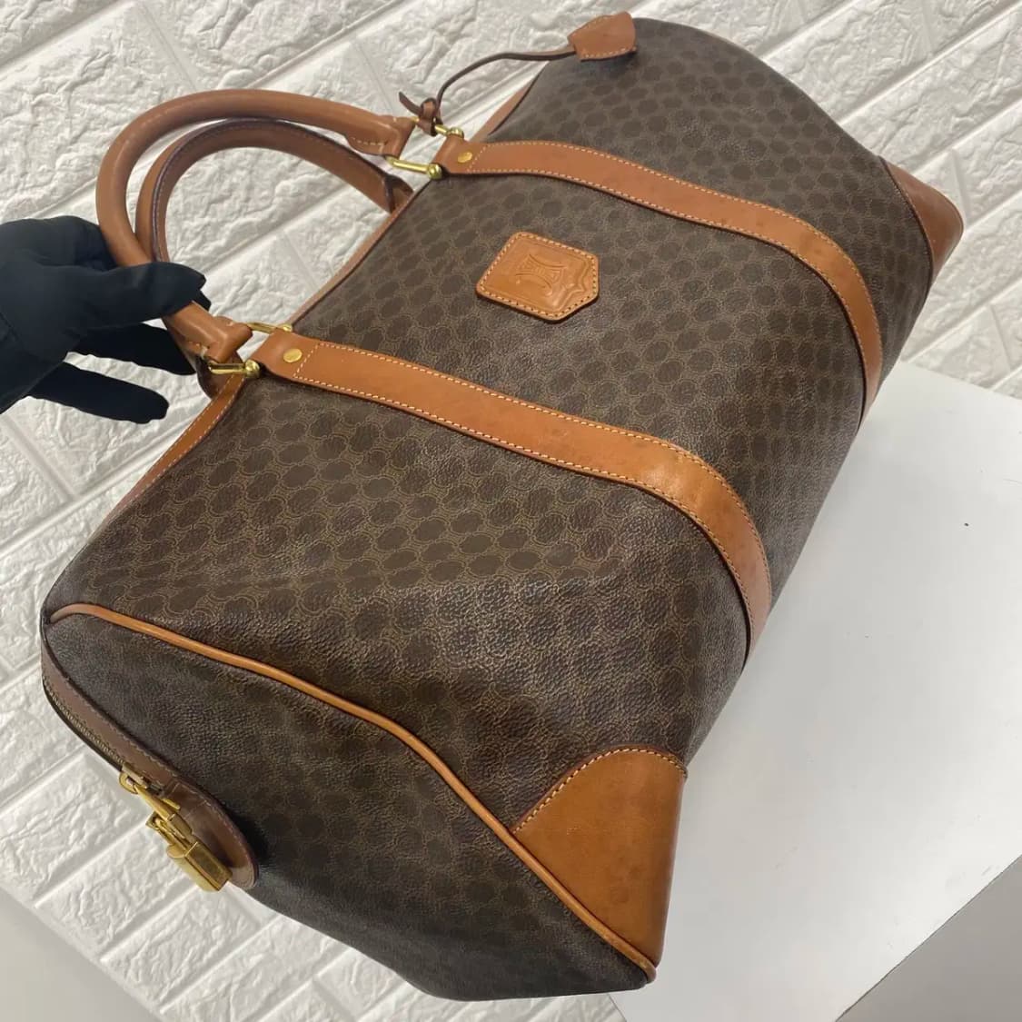 CELINE / 빈티지 셀린느 브라운 마카담 빅 보스턴백 / 트레블백 상품이미지3