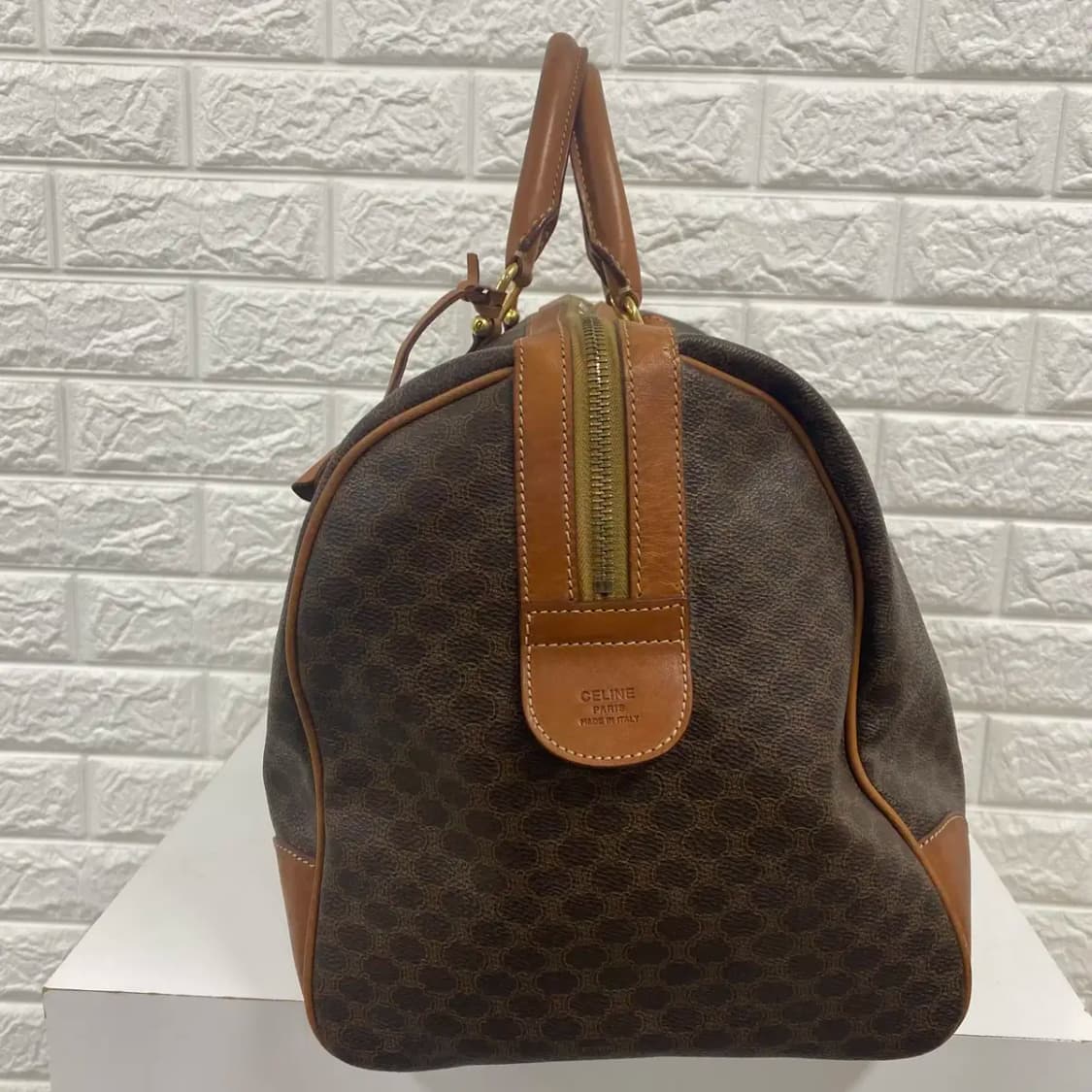 CELINE / 빈티지 셀린느 브라운 마카담 빅 보스턴백 / 트레블백 상품이미지5