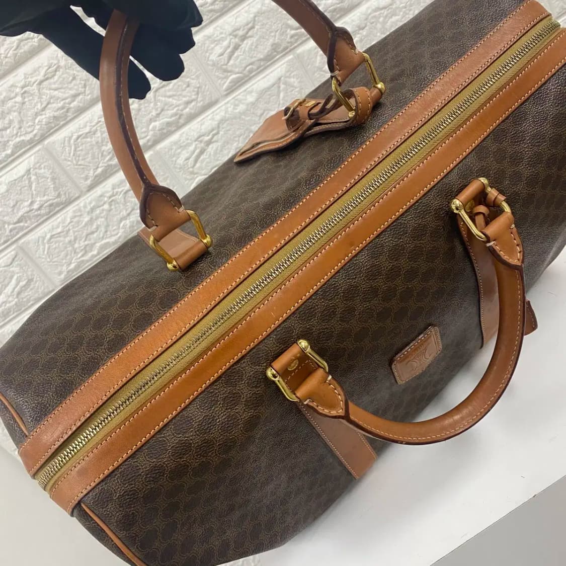 CELINE / 빈티지 셀린느 브라운 마카담 빅 보스턴백 / 트레블백 상품이미지9