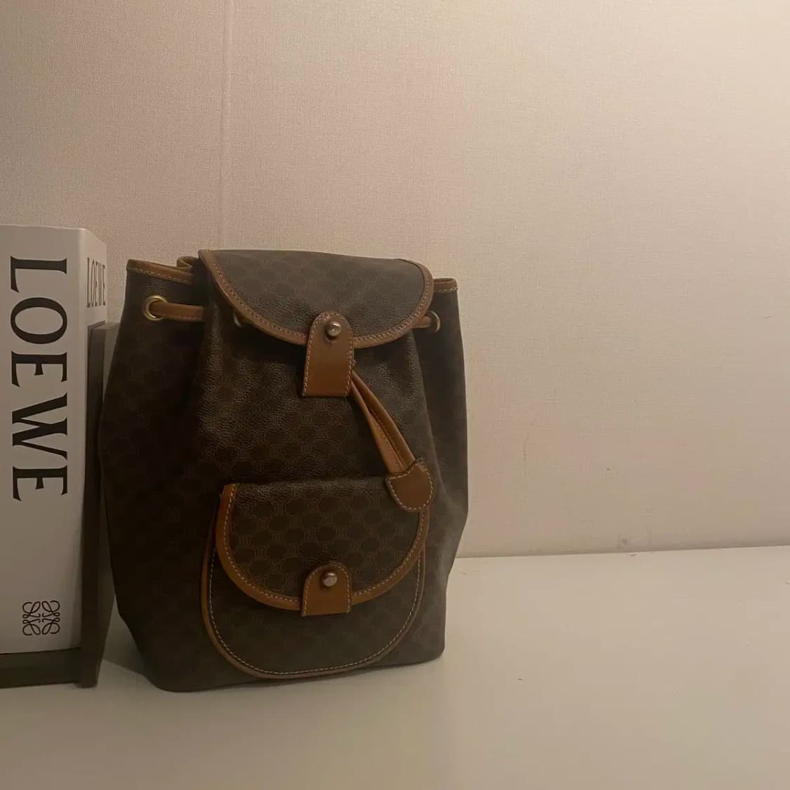 CELINE / 빈티지 셀린느 브라운 마카담 백팩 상품이미지1