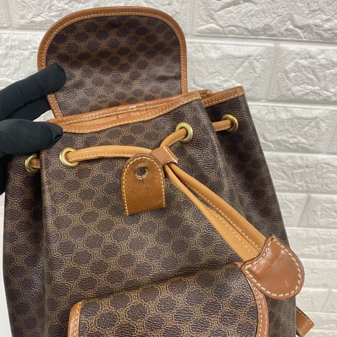 CELINE / 빈티지 셀린느 브라운 마카담 백팩 상품이미지10