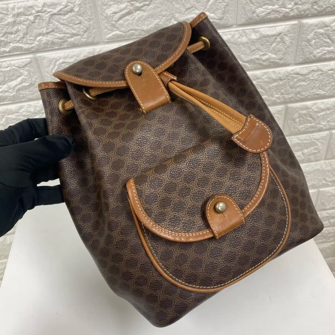 CELINE / 빈티지 셀린느 브라운 마카담 백팩 상품이미지6