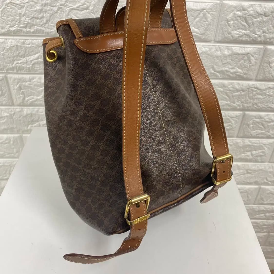 CELINE / 빈티지 셀린느 브라운 마카담 백팩 상품이미지7