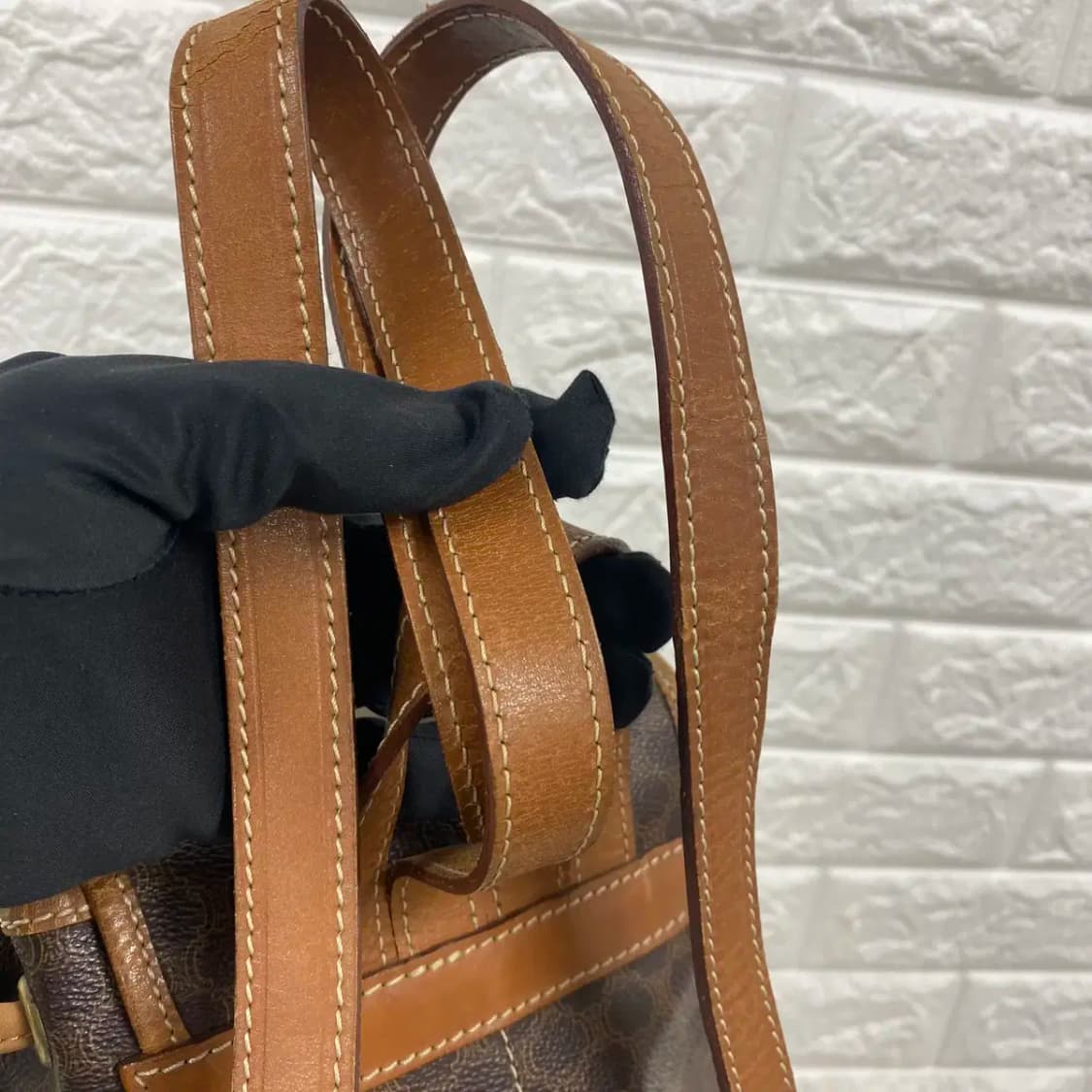 CELINE / 빈티지 셀린느 브라운 마카담 백팩 상품이미지8