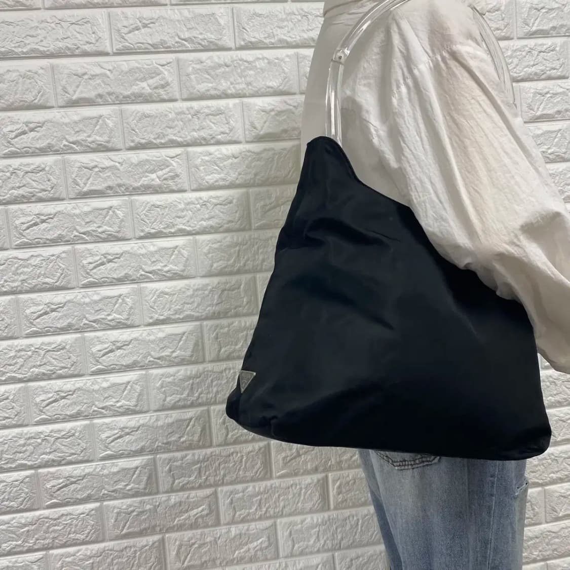 PRADA / 빈티지 프라다 삼각로고 포코노 블랙 나일론 원 숄더백 상품이미지2