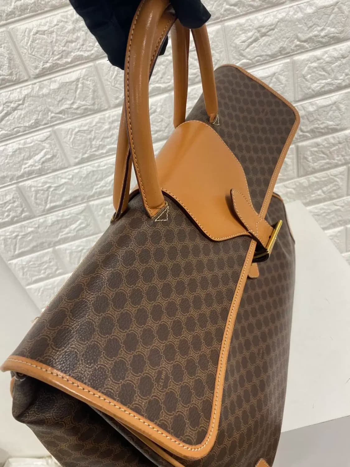 CELINE / 빈티지 셀린느 브라운 마카담 보스턴백 / 트레블백 상품이미지6