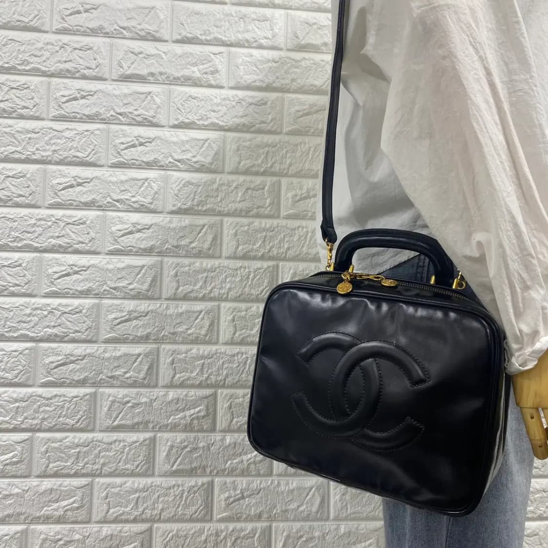 CHANEL / 빈티지 샤넬 CC 페이던트 베니티 코스메틱백 / 투웨이백 상품이미지3