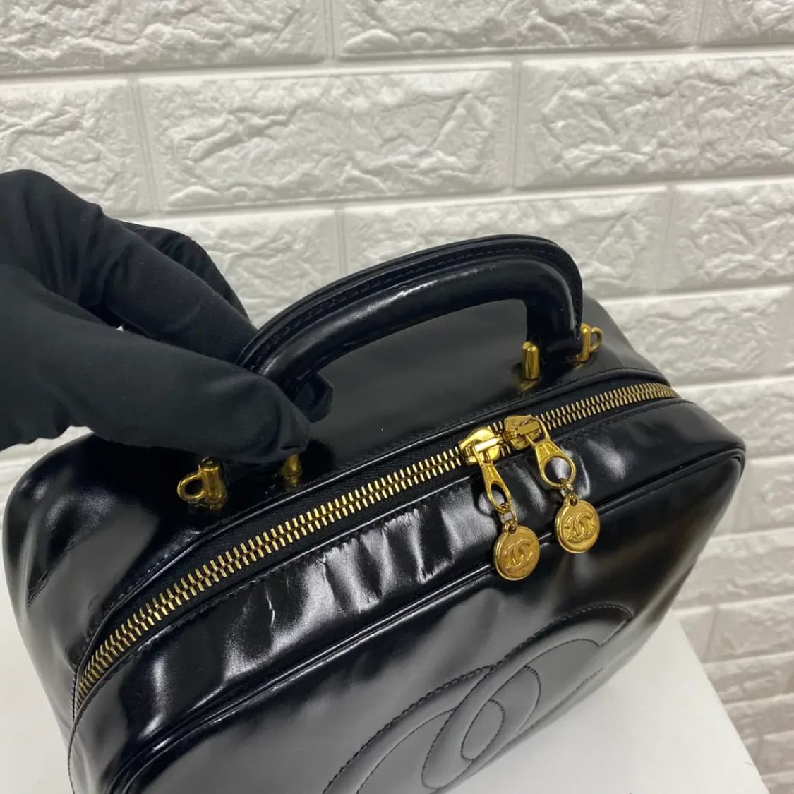 CHANEL / 빈티지 샤넬 CC 페이던트 베니티 코스메틱백 / 투웨이백 상품이미지6