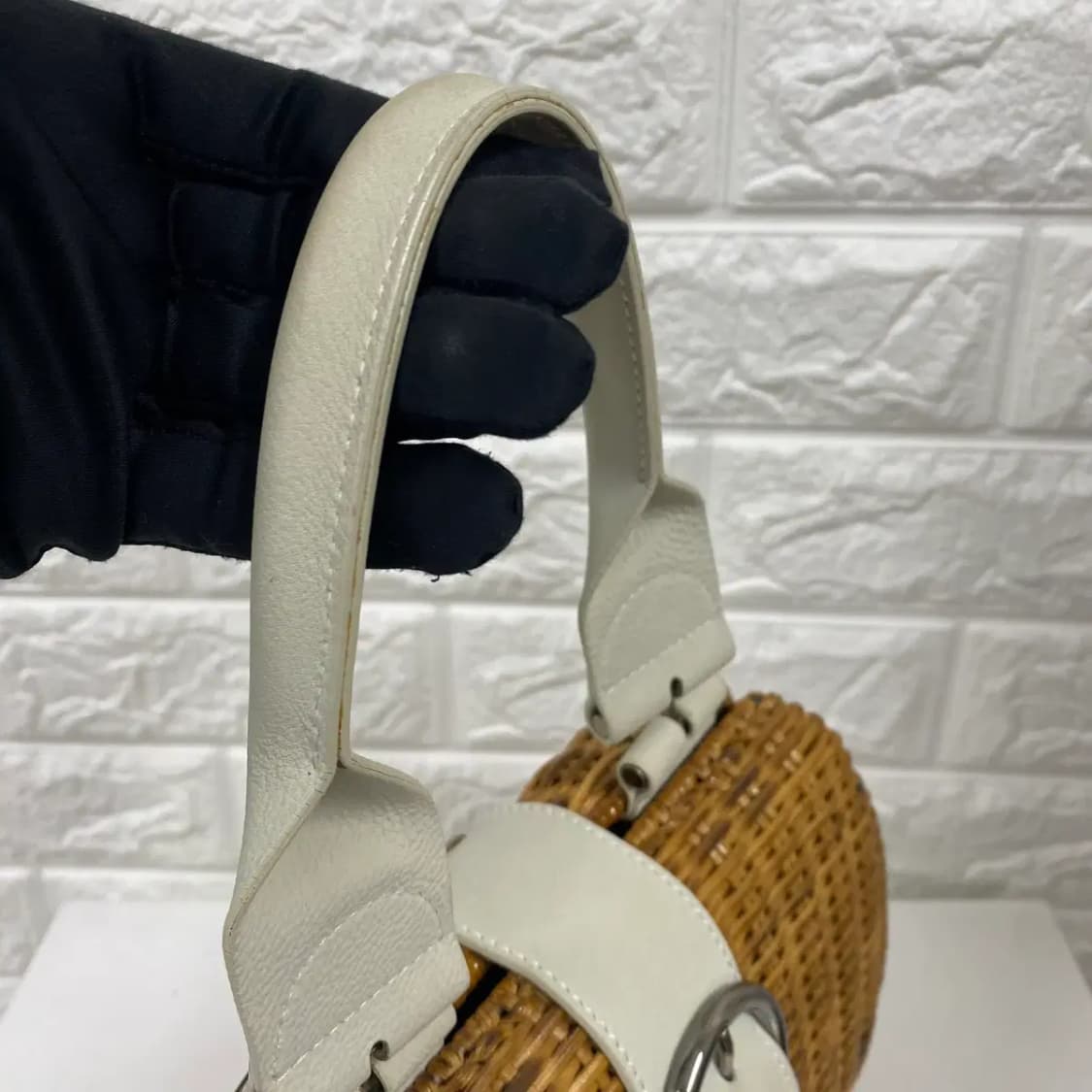 FERRAGAMO /빈티지 살바토레 페라가모 간치니 라탄 원 핸들 핸드백 상품이미지6