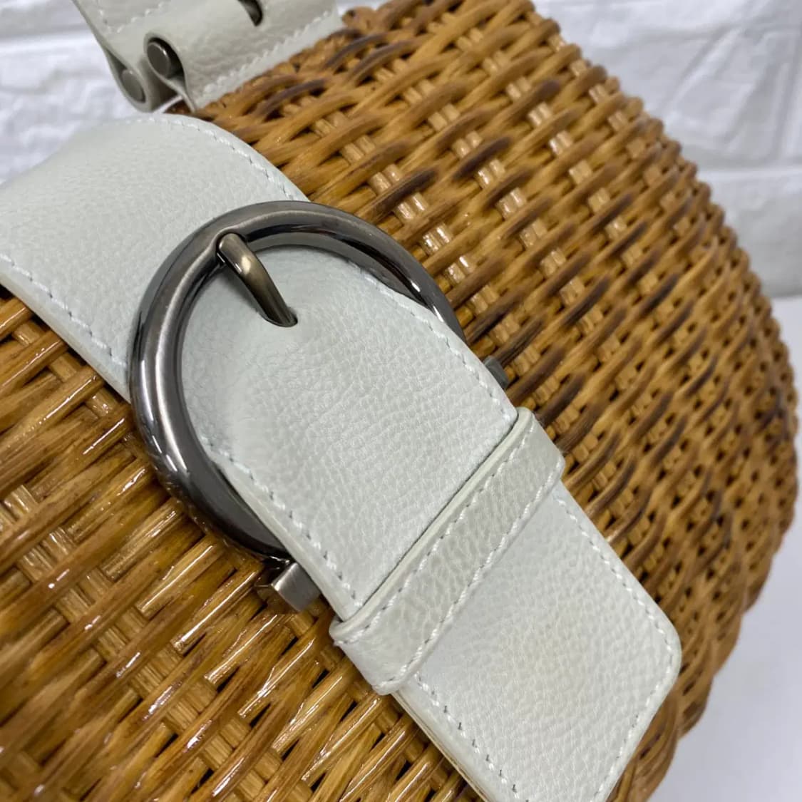 FERRAGAMO /빈티지 살바토레 페라가모 간치니 라탄 원 핸들 핸드백 상품이미지7