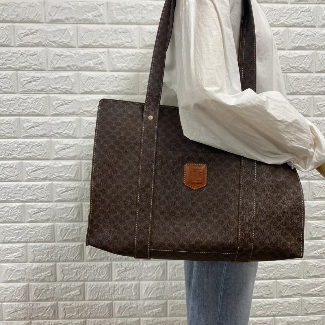 CELINE / 빈티지 셀린느 브라운 마카담 토트백 / 숄더백 상품이미지3