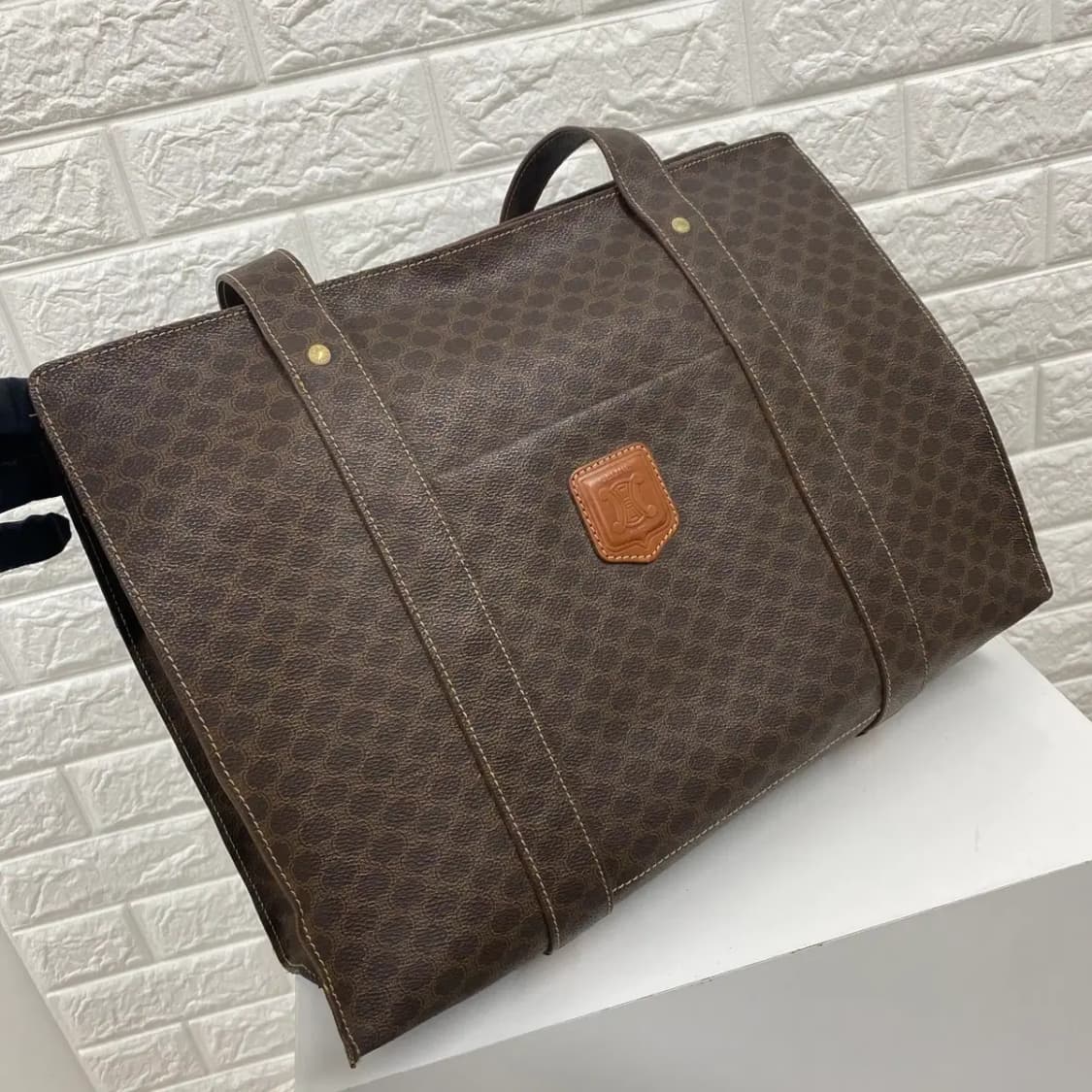 CELINE / 빈티지 셀린느 브라운 마카담 토트백 / 숄더백 상품이미지4