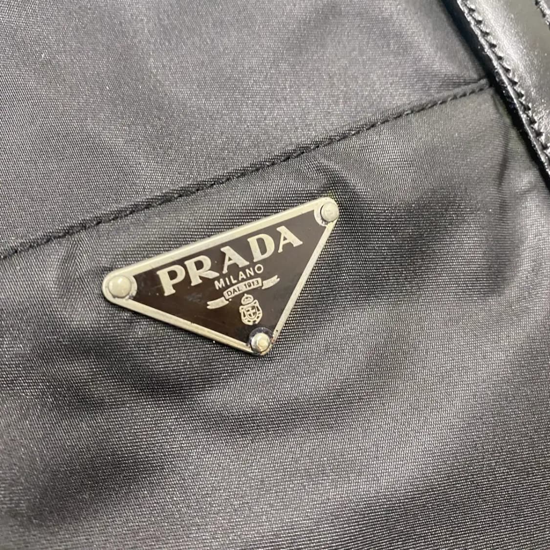 PRADA / 빈티지 프라다 삼각로고 블랙 테수토 나일론 토트백/투웨이백 상품이미지5