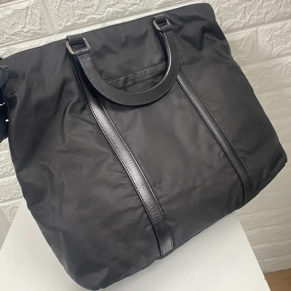 PRADA / 빈티지 프라다 삼각로고 블랙 테수토 나일론 토트백/투웨이백 상품이미지6