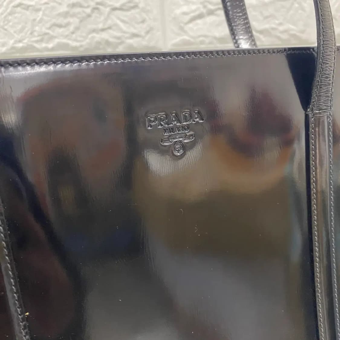 PRADA / 빈티지 프라다 블랙 페이던트 숄더백 상품이미지5