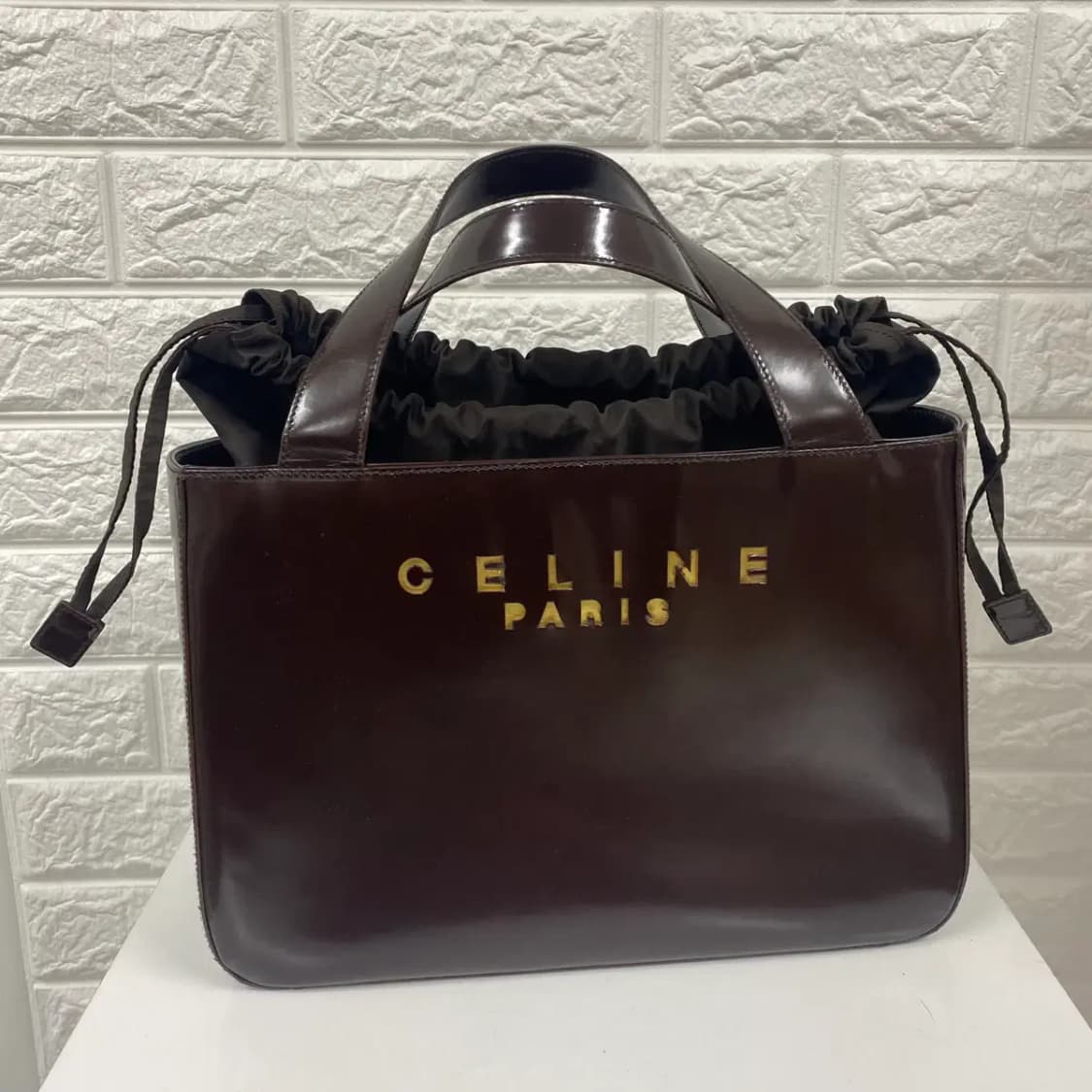 CELINE / 빈티지 셀린느 브라운 페이던트 토트백 상품이미지4