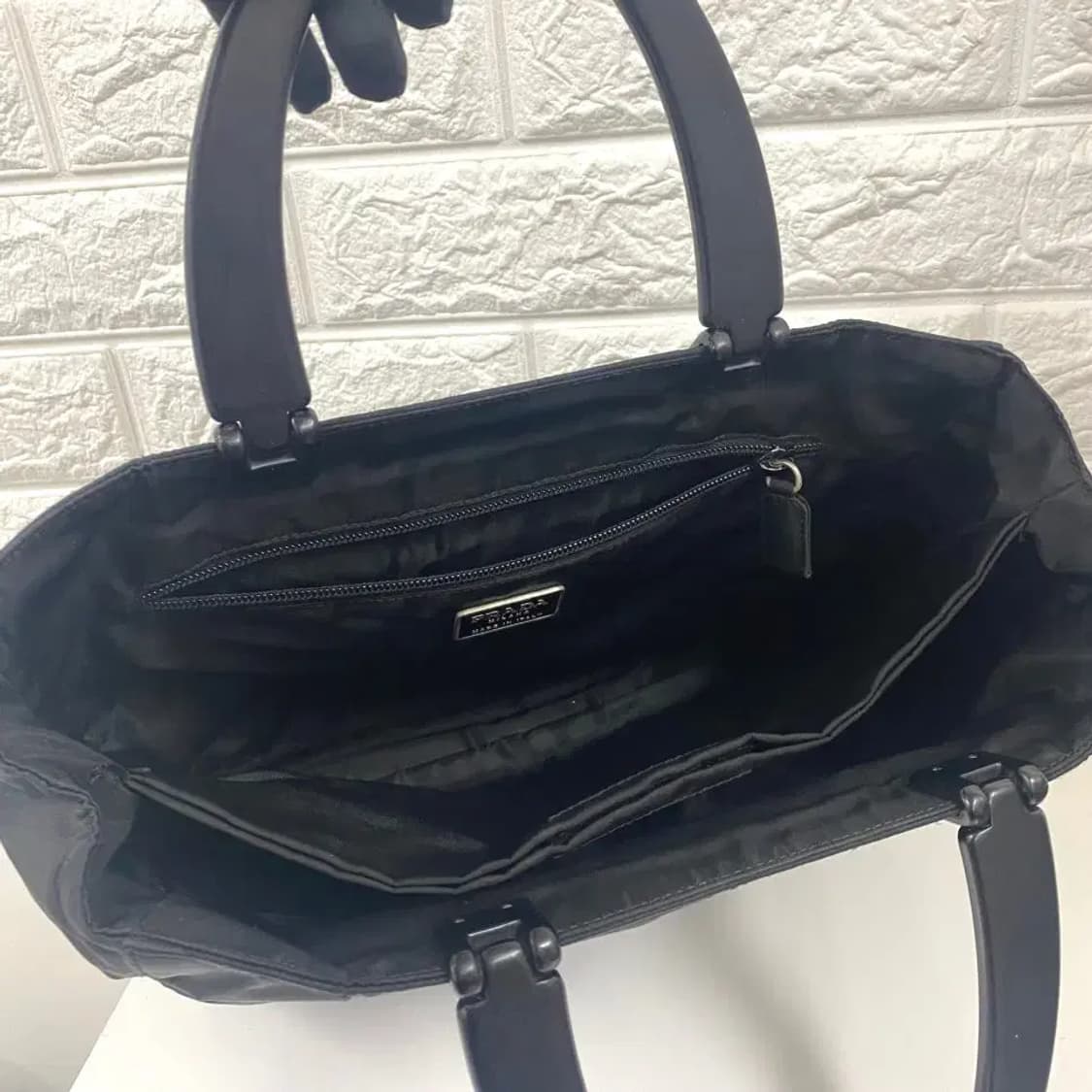 PRADA / 빈티지 프라다 삼각로고 포코노 블랙 나일론 토트백 상품이미지8