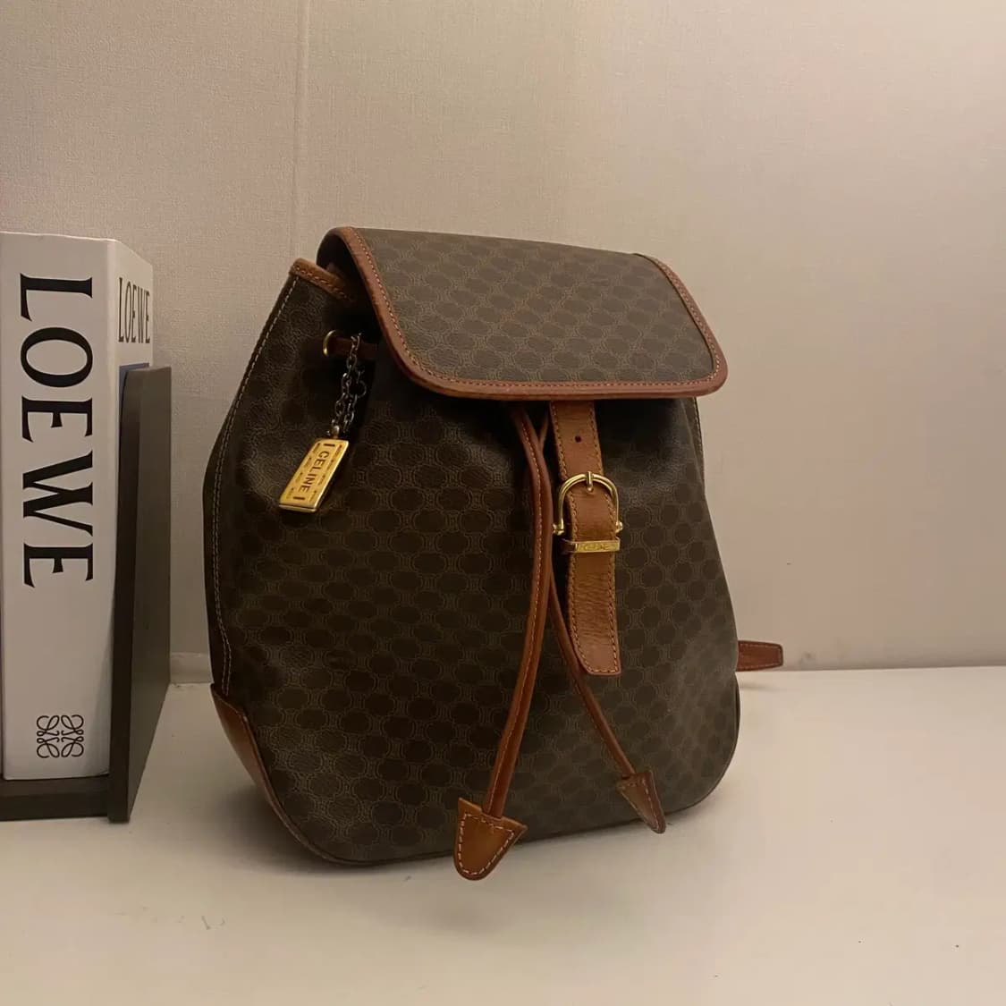 CELINE / 빈티지 셀린느 드로스트링 브라운 마카담 백팩 상품이미지1