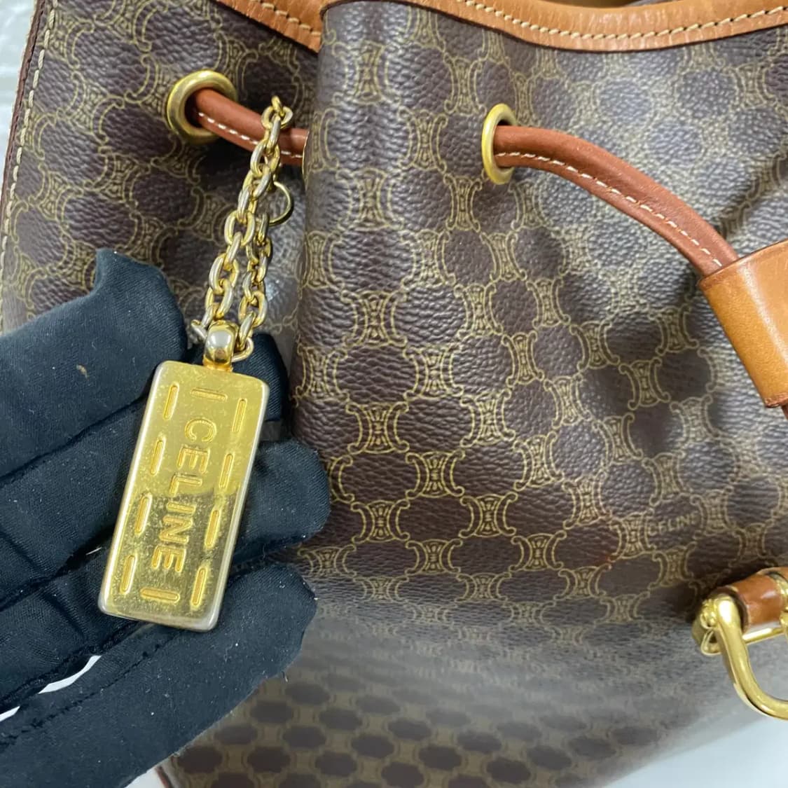 CELINE / 빈티지 셀린느 드로스트링 브라운 마카담 백팩 상품이미지10