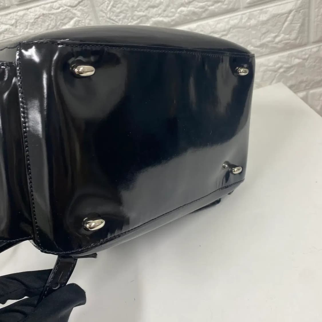 CELINE / 빈티지 셀린느 블랙 페이던트 드로스트링 백팩 상품이미지10