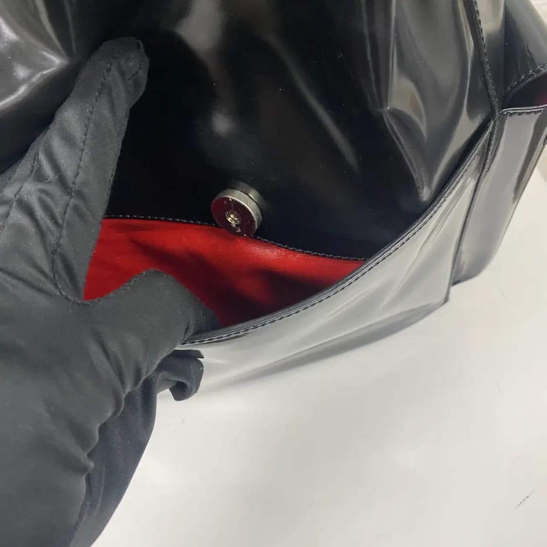 CELINE / 빈티지 셀린느 블랙 페이던트 드로스트링 백팩 상품이미지4