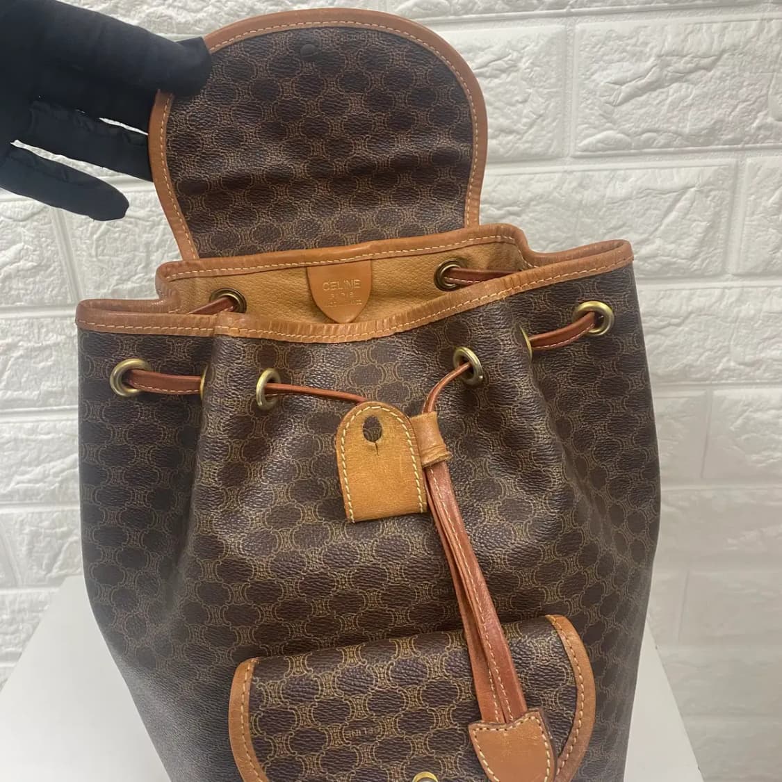 CELINE / 빈티지 셀린느 브라운 마카담 백팩 상품이미지10