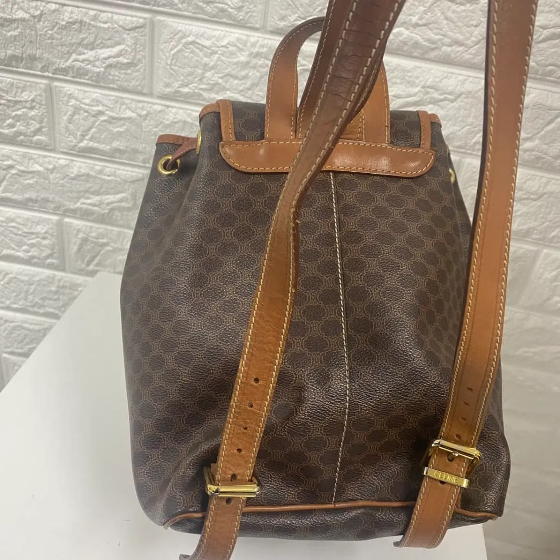 CELINE / 빈티지 셀린느 브라운 마카담 백팩 상품이미지6