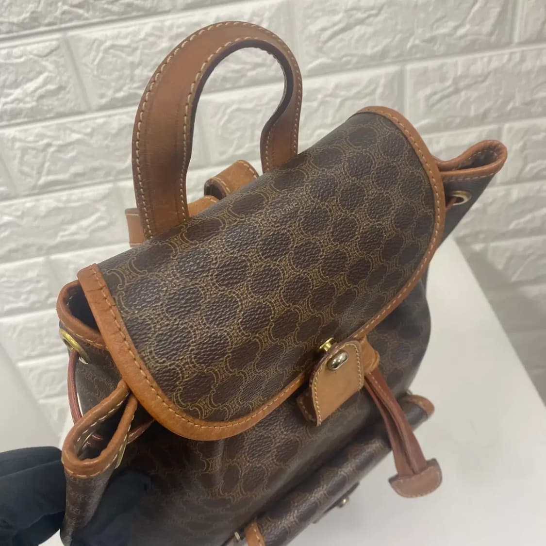 CELINE / 빈티지 셀린느 브라운 마카담 백팩 상품이미지8