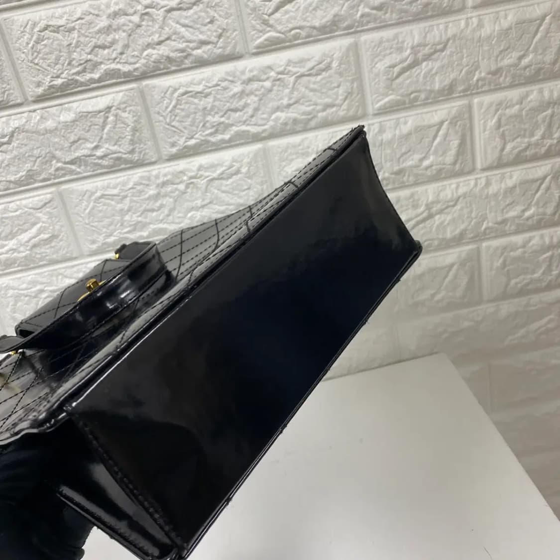 CHANEL / 빈티지 샤넬 4번대 블랙 페이던트 퀼팅CC 토트백/핸드백 상품이미지7