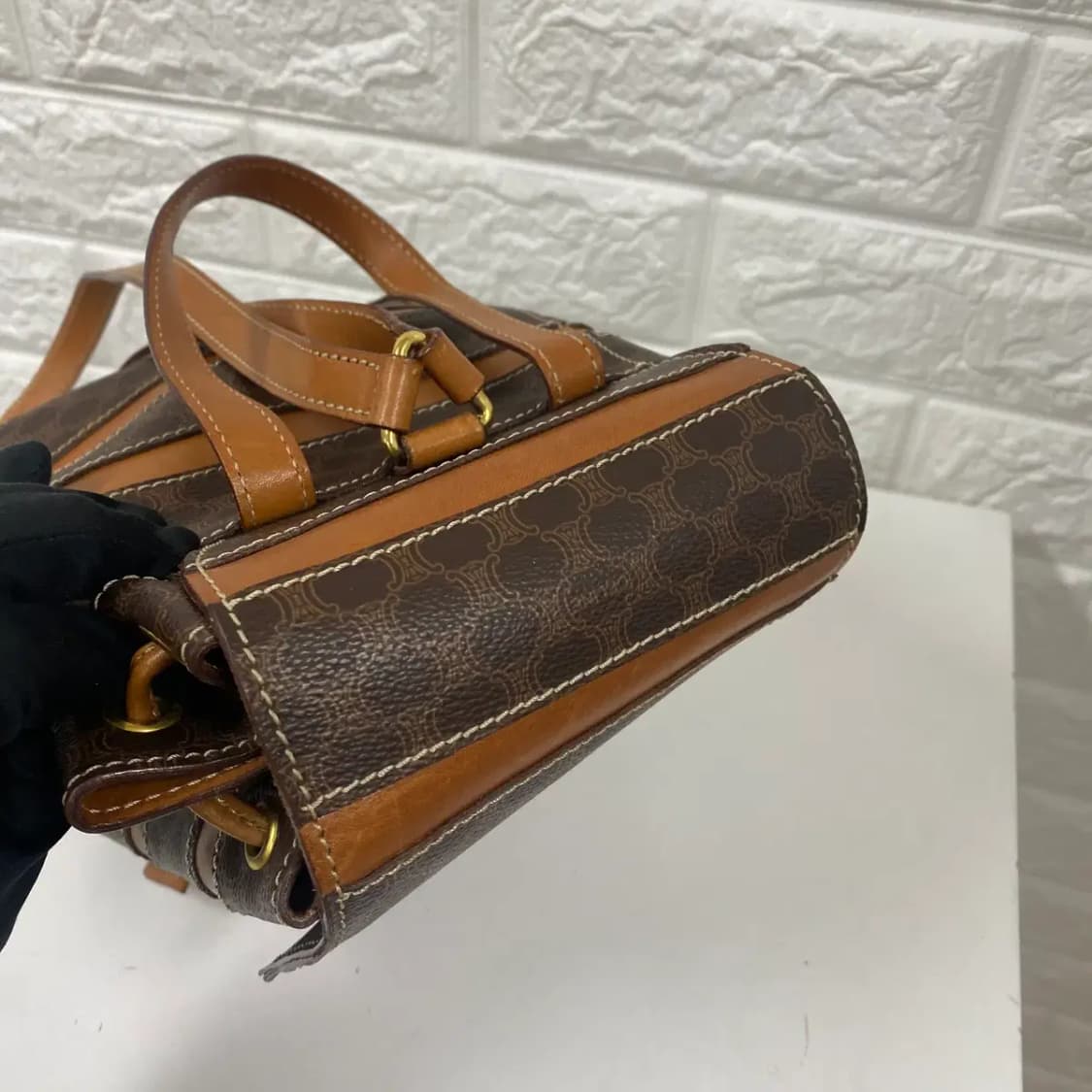 CELINE / 빈티지 셀린느 브라운 마카담 블라종 미니 백팩 상품이미지6