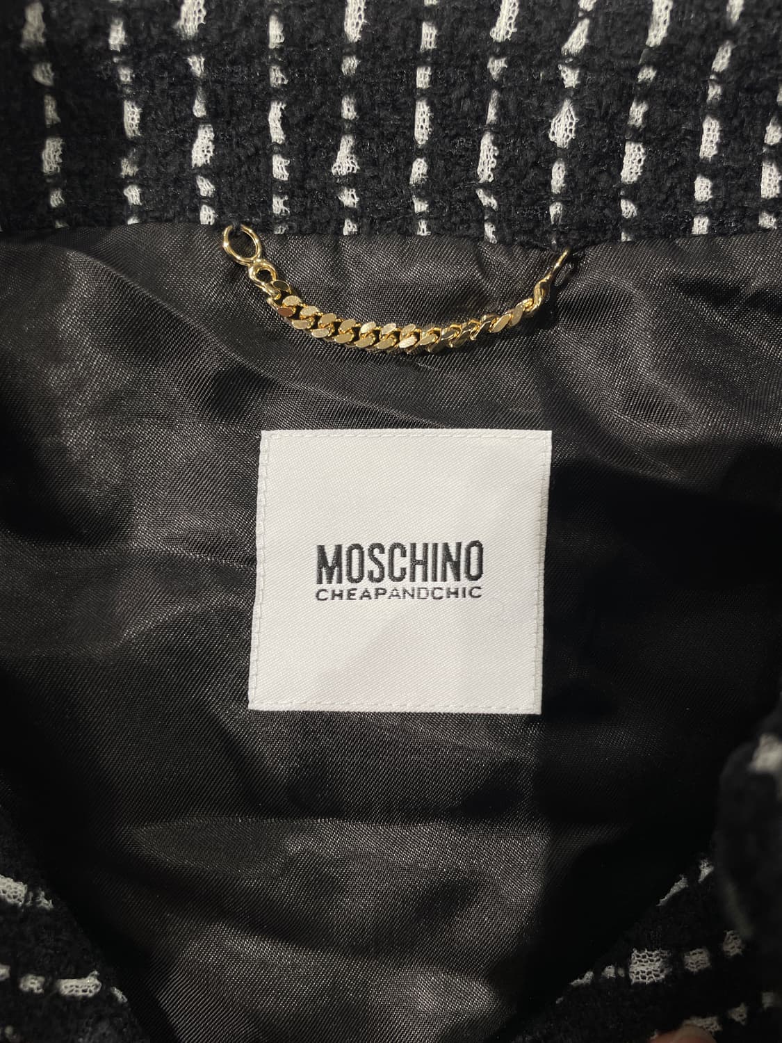 모스키노 블랙 도트 라인 트위드 크롭 자켓 상품이미지7