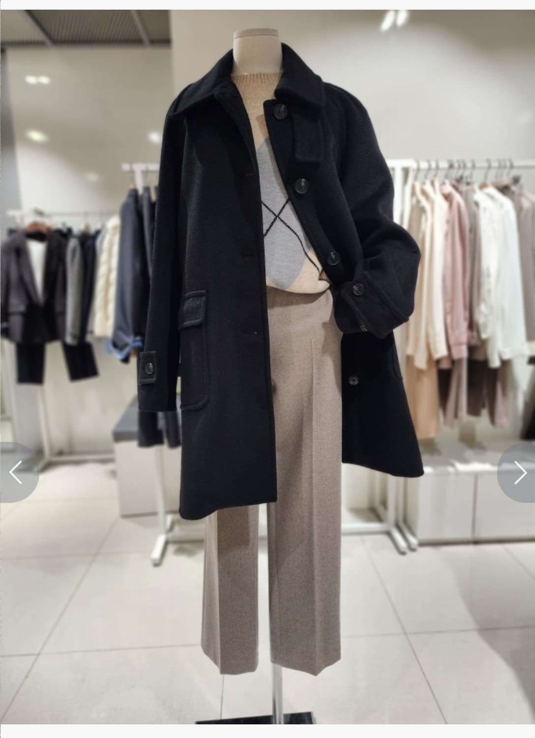 (택있는새옷) soup 하이넥코트 66사이즈 블랙롱코트 상품이미지2