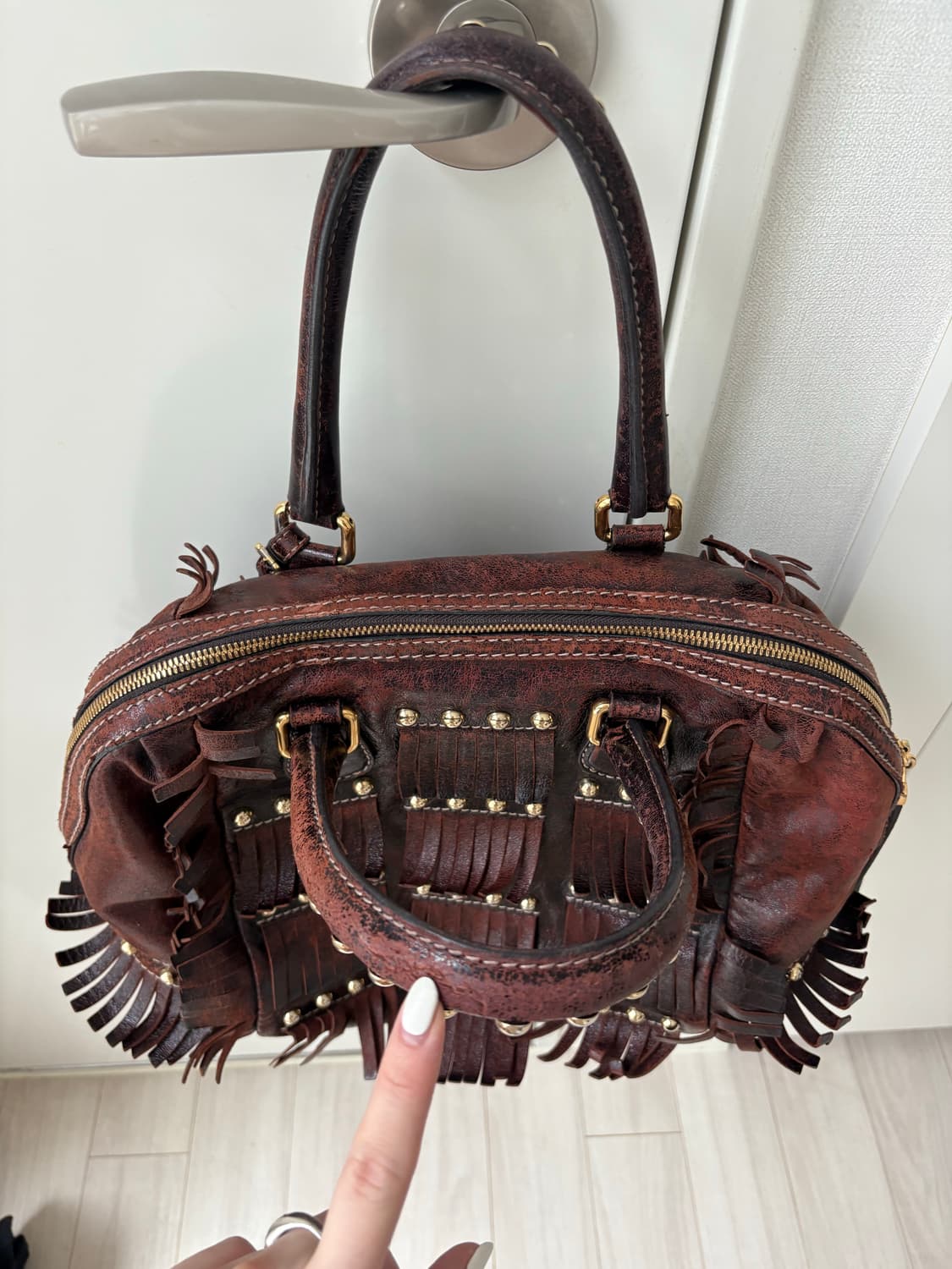 Dolce & Gabbana Studded Fringe Leather  상품이미지5