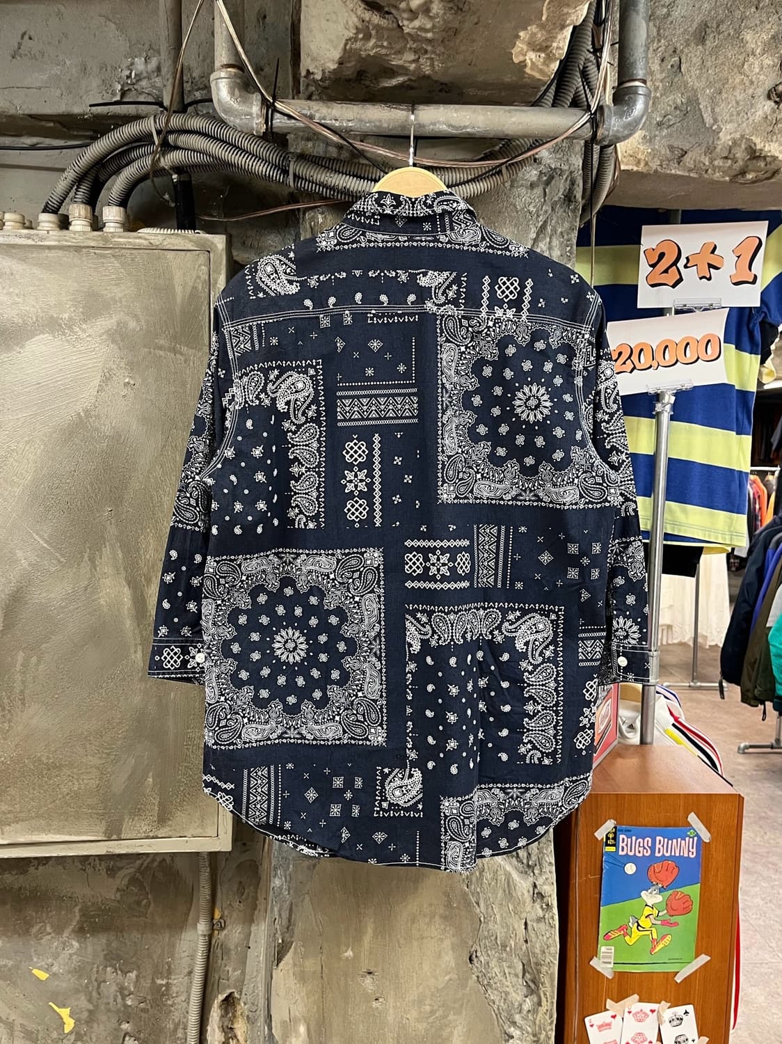 에드윈 페이즐리 셔츠 네이비 XL #csz3806 상품이미지2