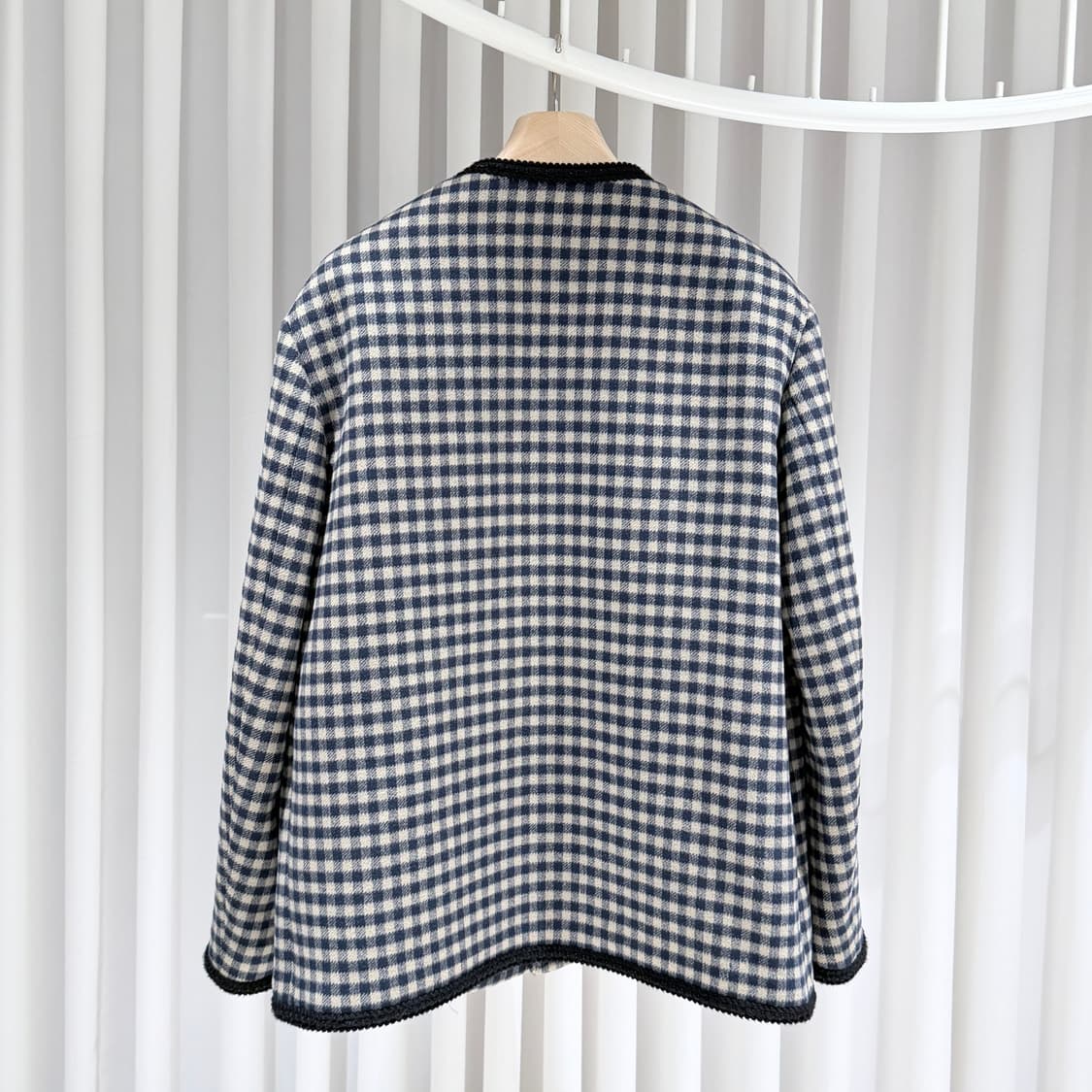 48 / 구찌 울 깅엄 자켓 인터로킹 G 베이지 자켓 상품이미지5