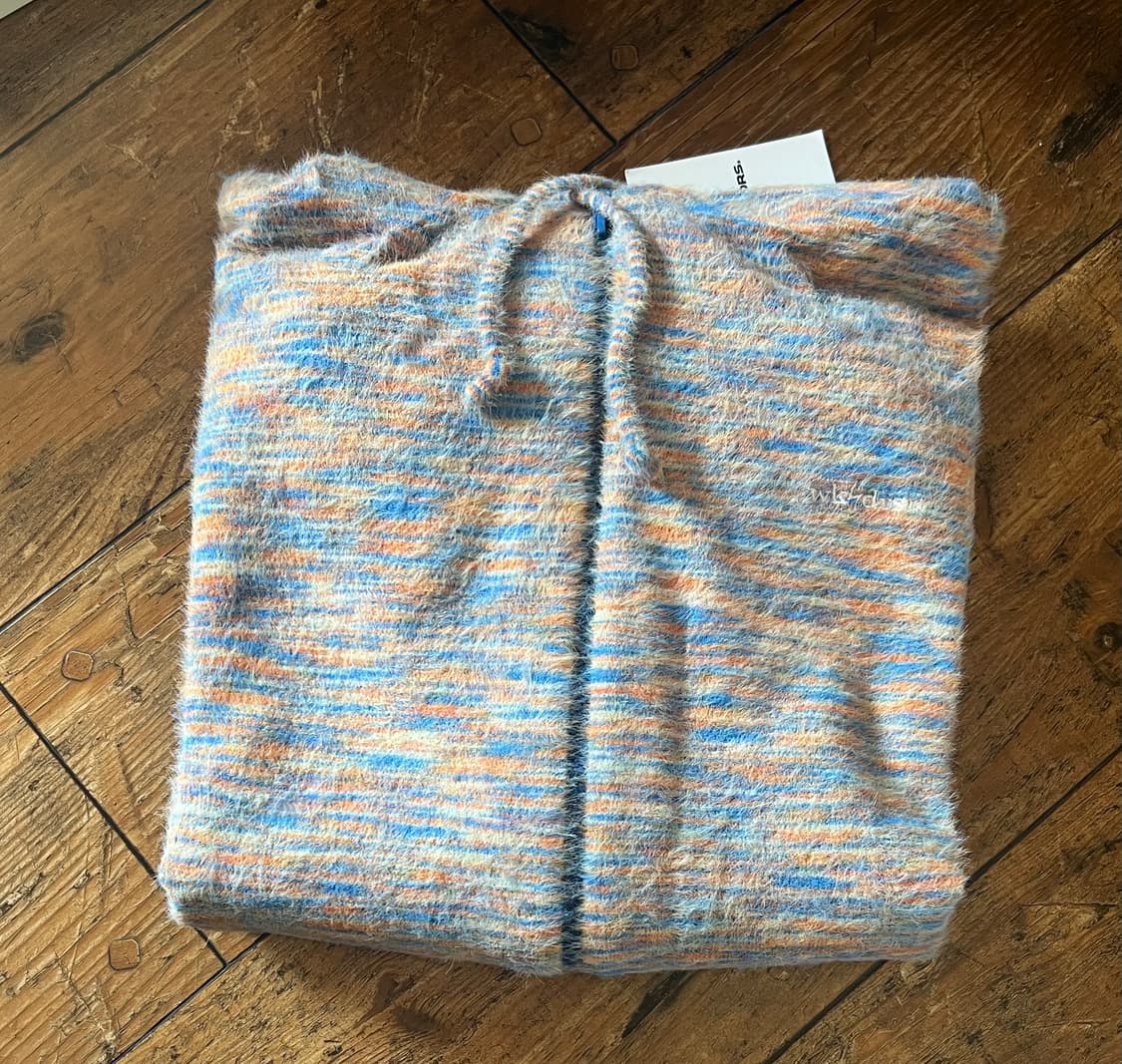 위캔더스 멀티 스트라이프 헤어리 집업 오렌지 XL 상품이미지2