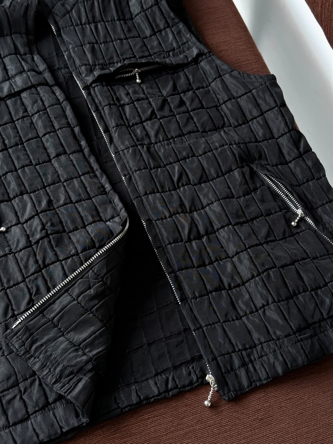 Washed poly quilted design vest 상품이미지3