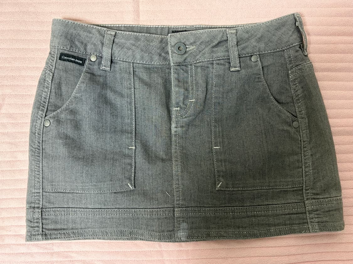 캘빈클라인 그레이 데님 미니스커트 상품이미지1