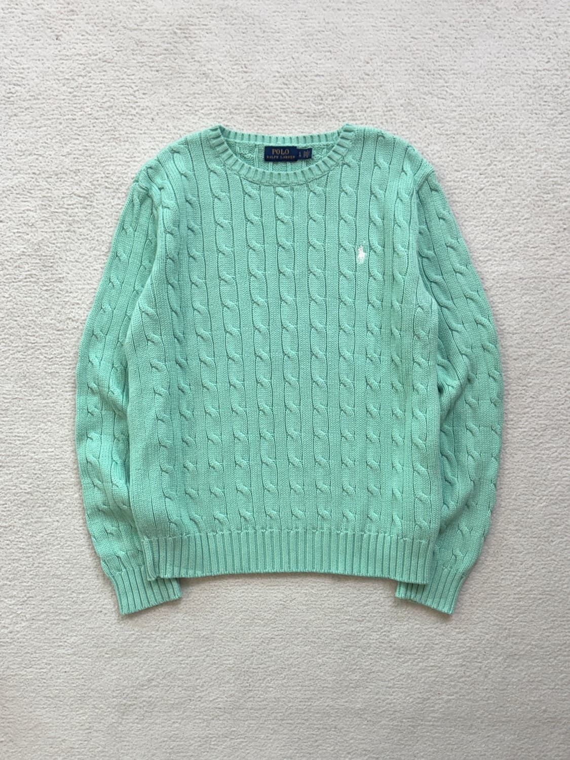 폴로 민트 케이블 니트 상품이미지2