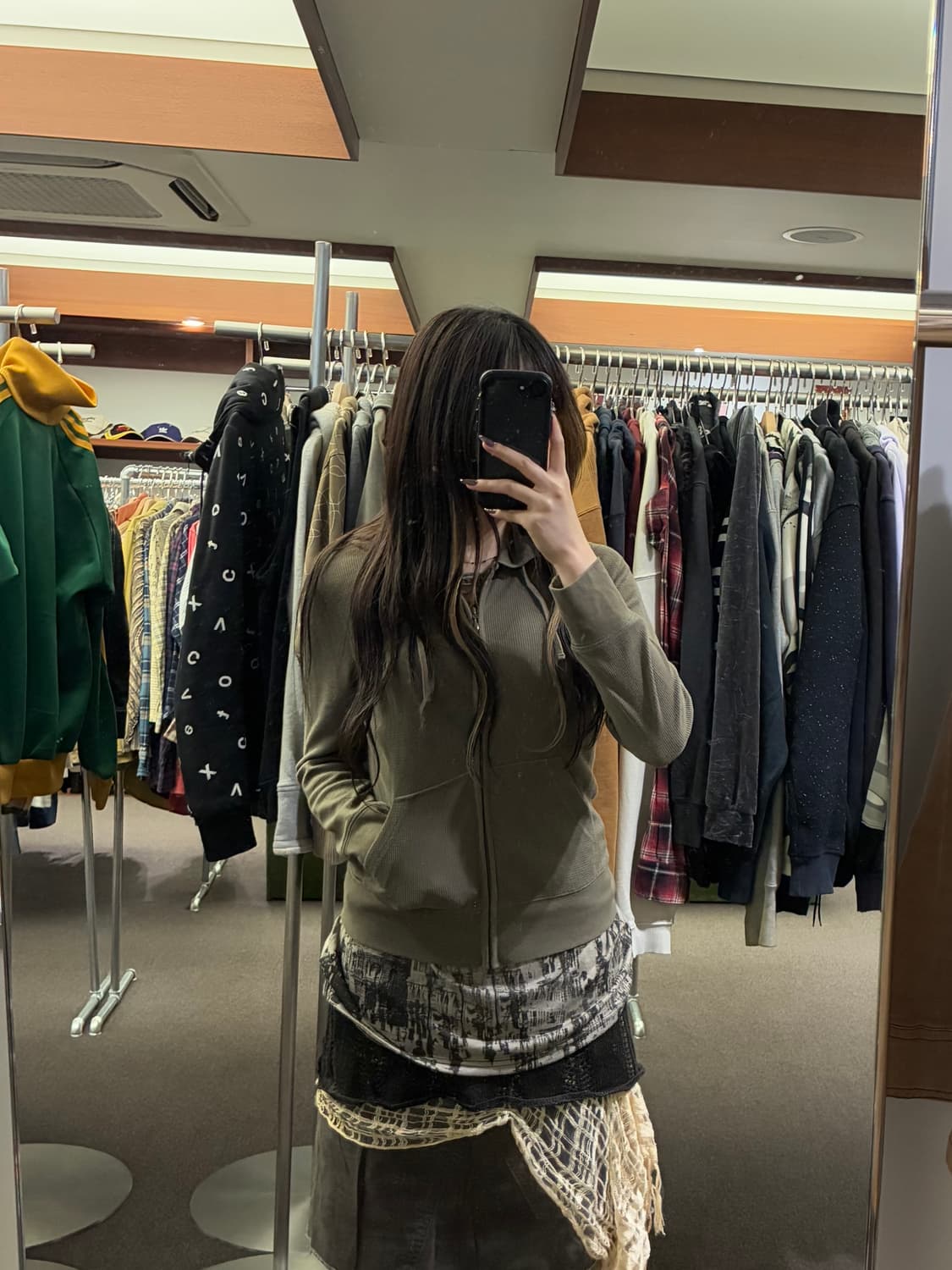 M)Uniqlo vintage 스트레치 와플 후드집업 상품이미지1
